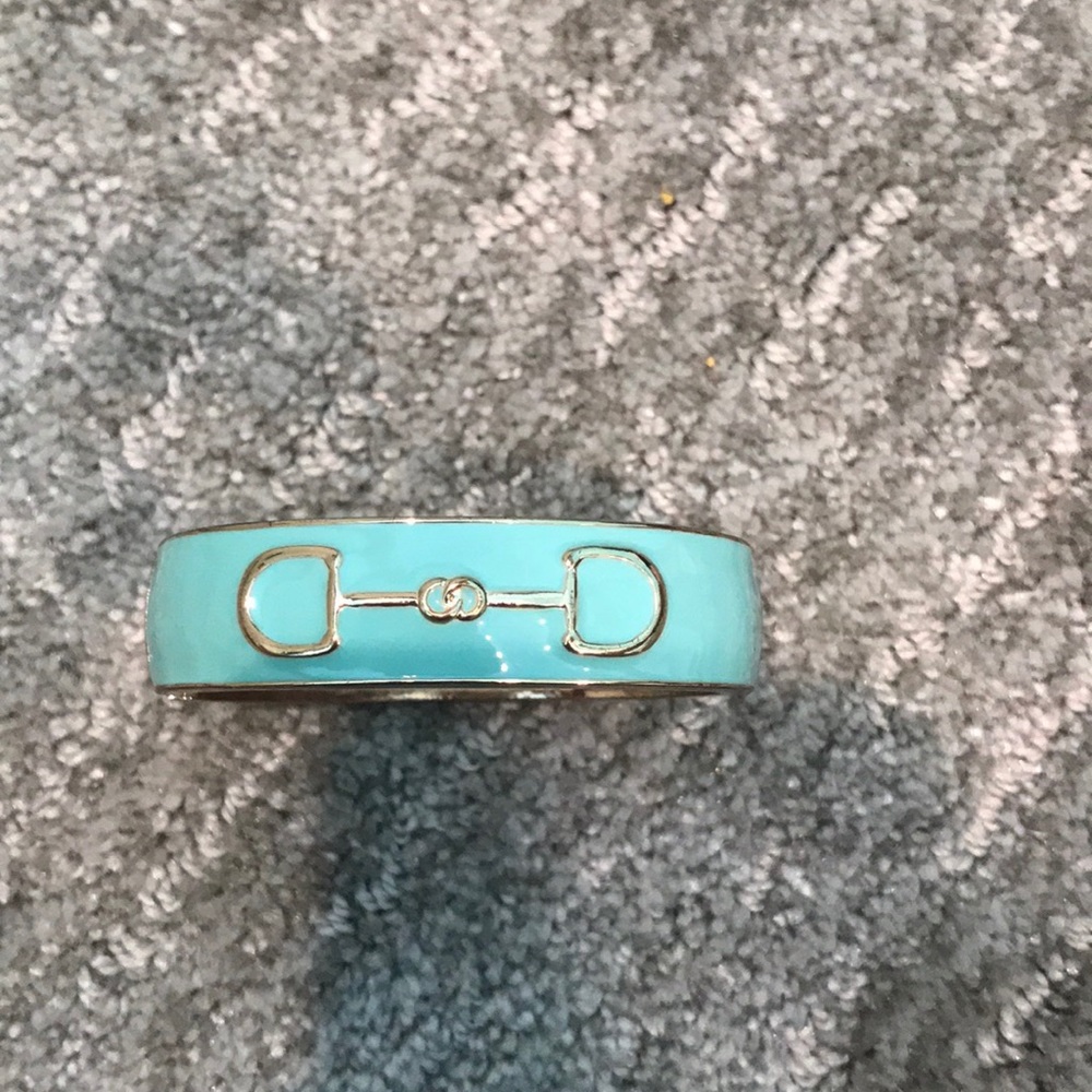Blue and gold bangle
